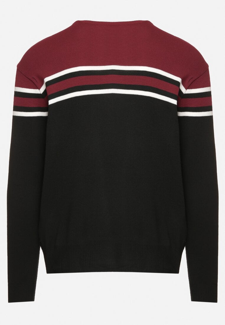 Pulover Negru cu bordo