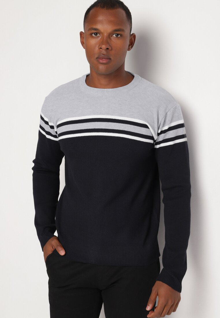 Pulover Negru cu albastru