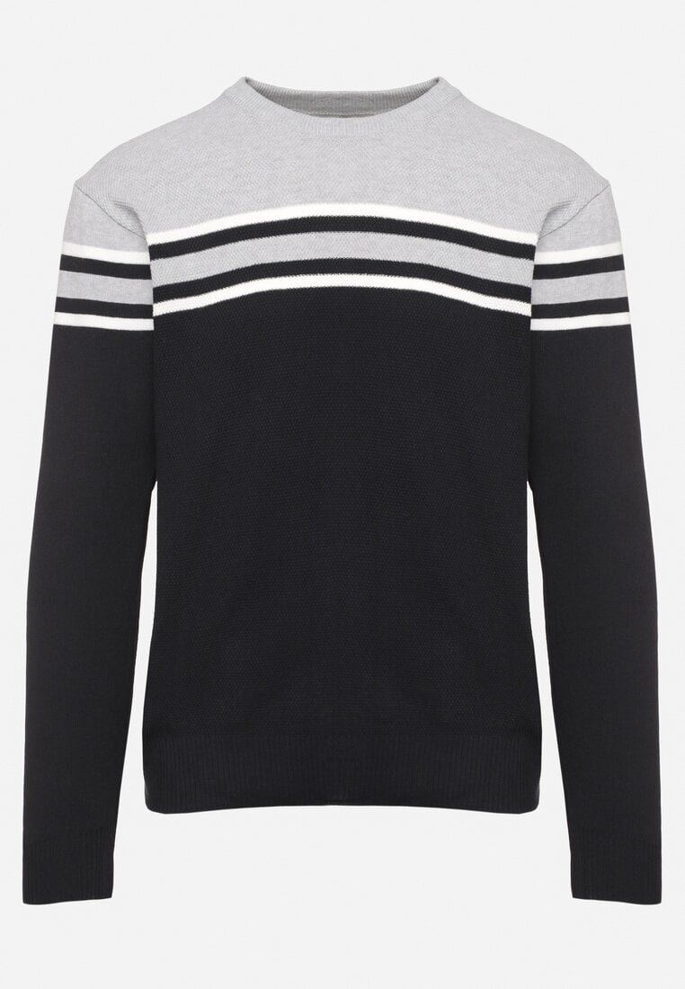 Pulover Negru cu albastru