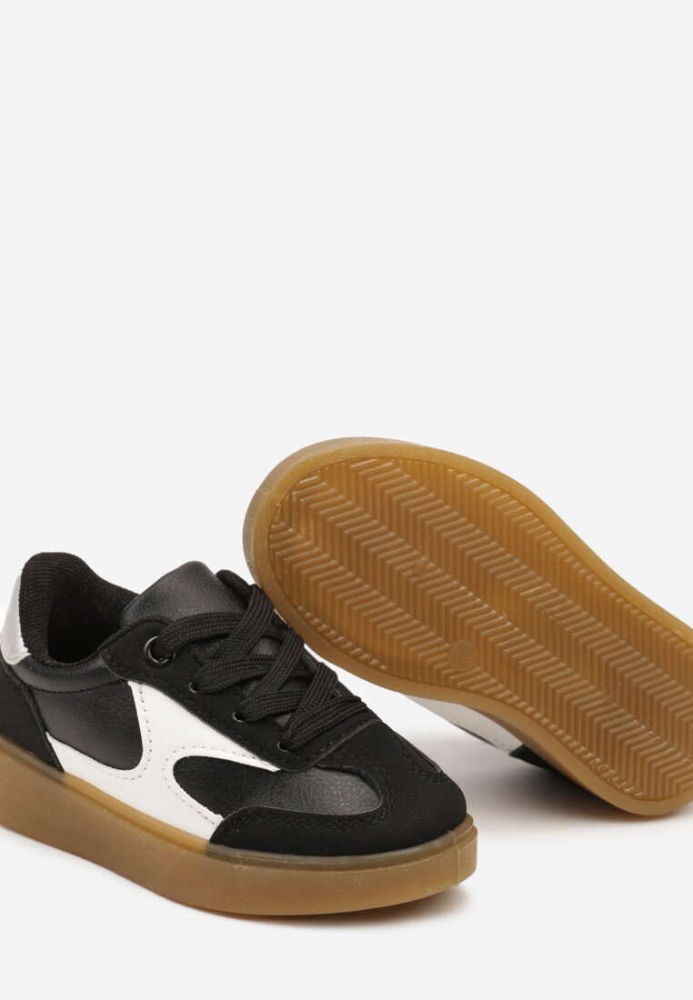 Czarne Buty Sportowe Sneakersy Zdobione Metalicznymi Wstawkami Artinthea