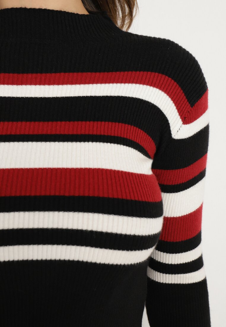 Pulover Bordo cu negru