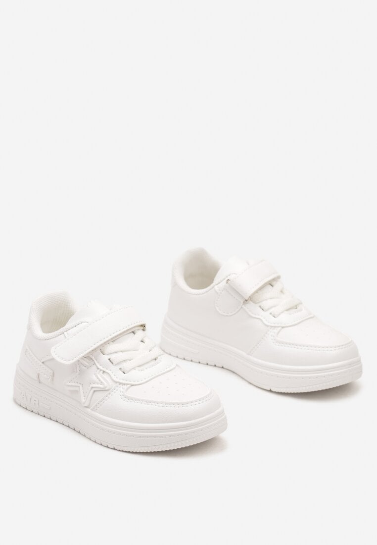Białe Płaskie Buty Sportowe Sneakersy ze Sznurowaniem i Gwiazdką Sialina