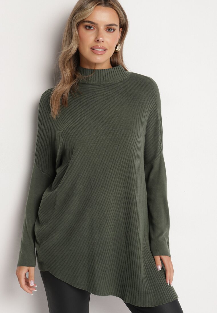 Pulover pe gât Verde închis
