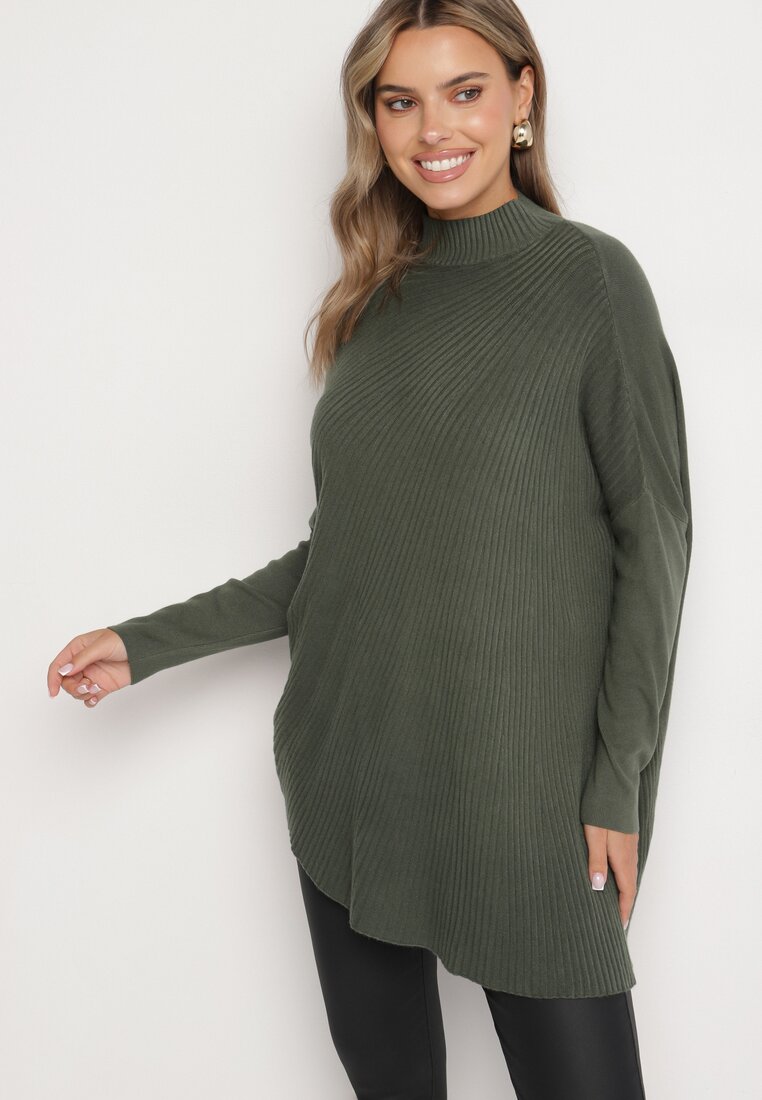 Pulover pe gât Verde închis