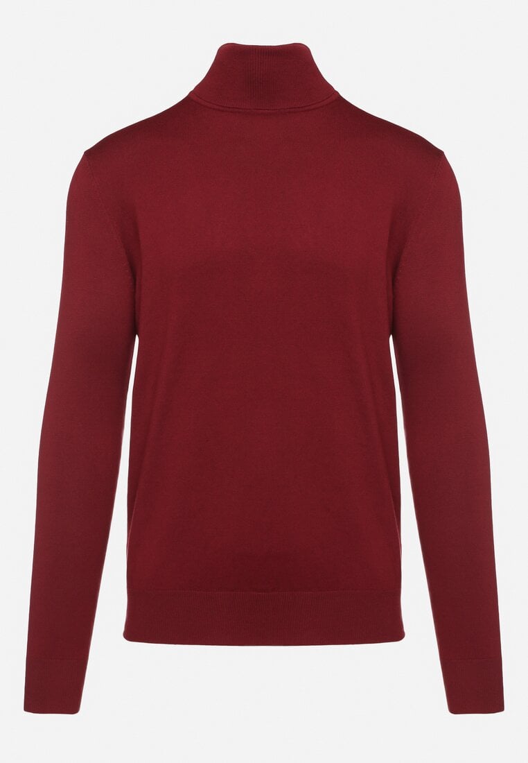 Bordowy Wiskozowy Golf o Klasycznym Kroju Reaniethra