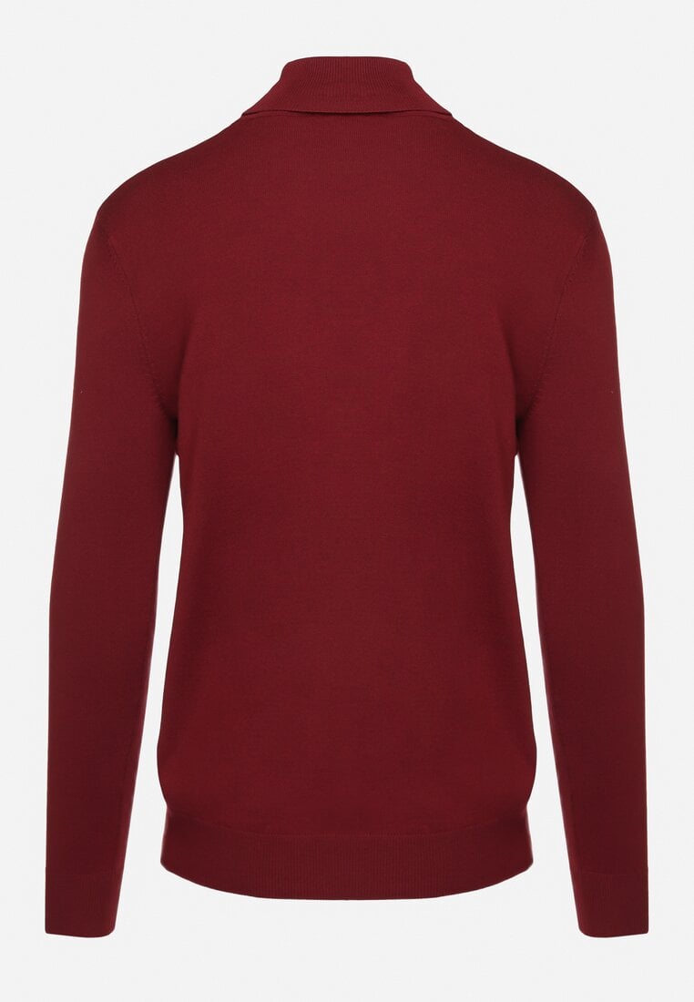 Bordowy Wiskozowy Golf o Klasycznym Kroju Reaniethra