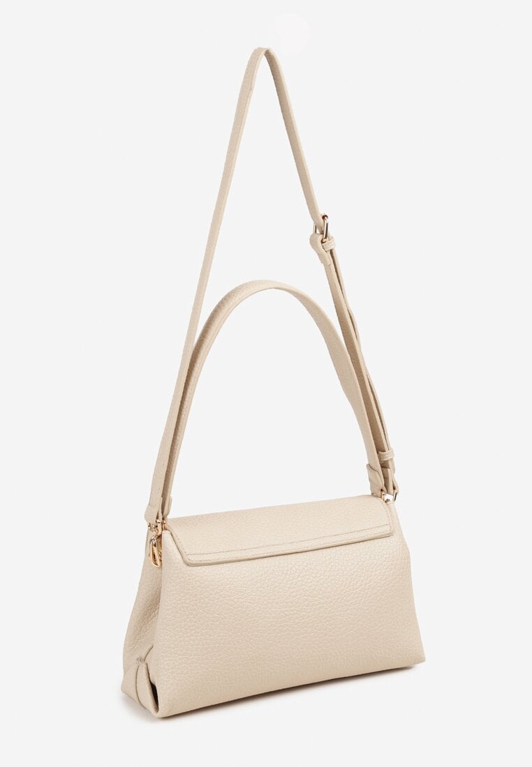 Beżowa Elegancka Torebka Listonoszka z Rączką i Dodatkowym Paskiem Seamoria