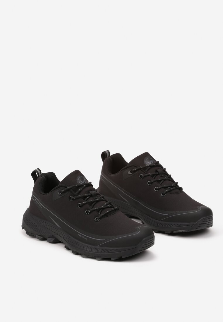 Czarne Buty Sportowe Sneakersy na Tłoczonej Podeszwie Seandrith