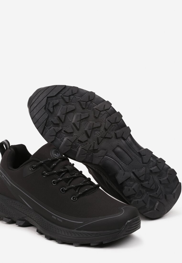 Czarne Buty Sportowe Sneakersy na Tłoczonej Podeszwie Seandrith