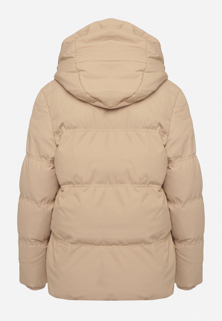 Ciemnobeżowa Kurtka Pikowana z Kapturem Vertigara