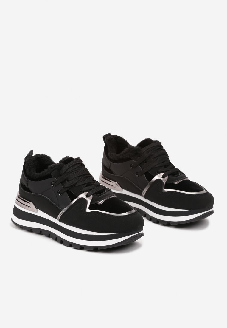 Czarne Zimowe Sneakersy Ocieplone Futerkiem Vertirani