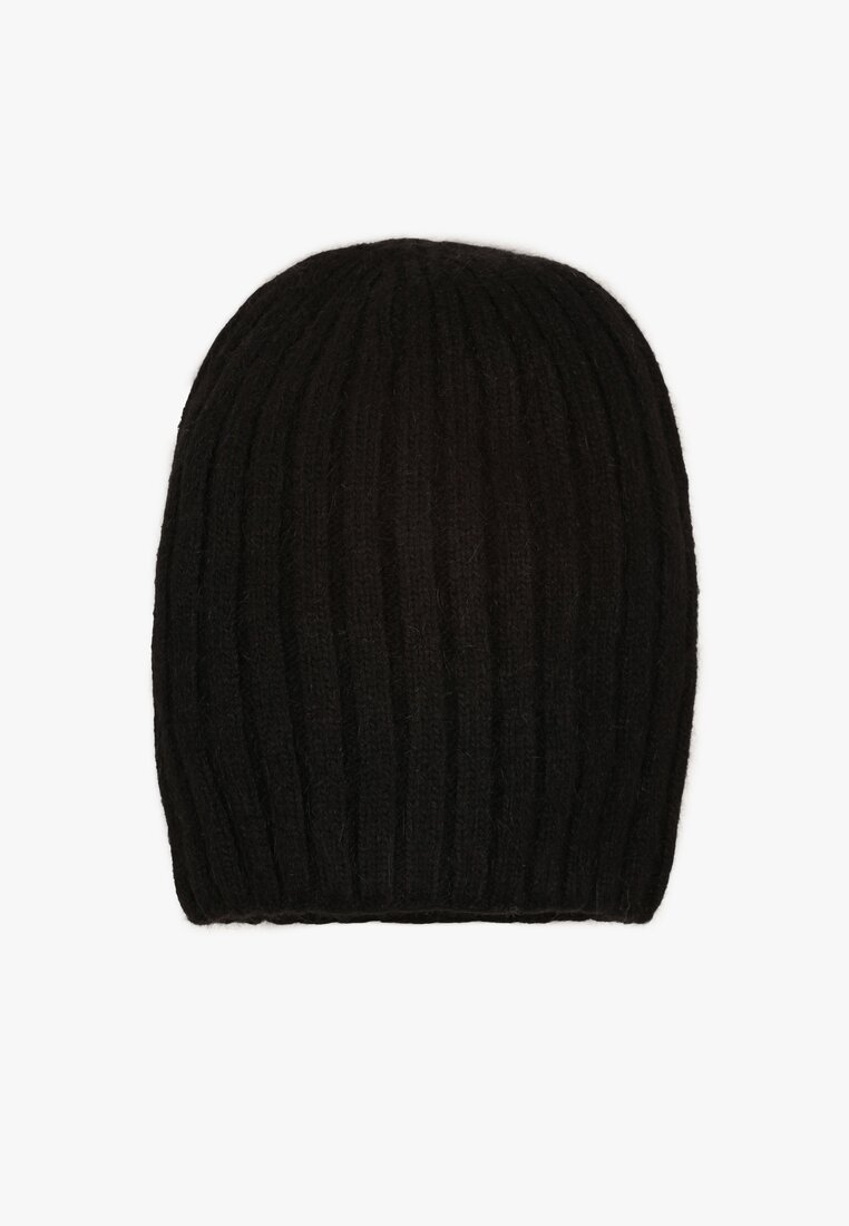 Czarna Prążkowana Czapka Beanie z Wiskozy Enalwenna