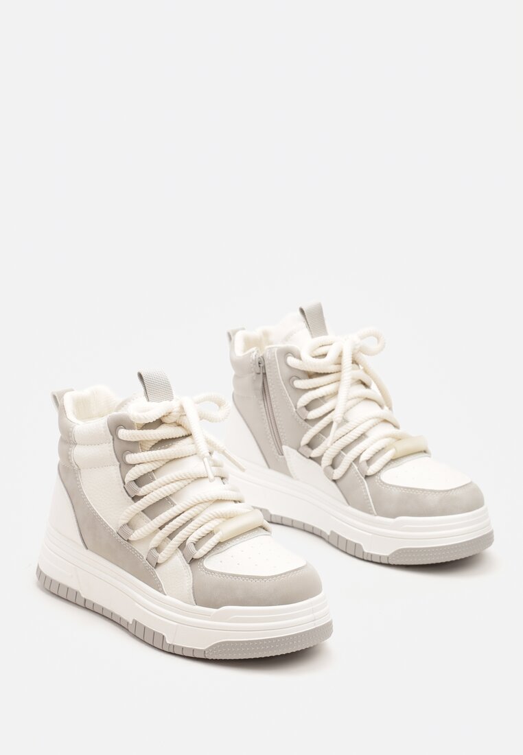 Sneakers Gri cu alb