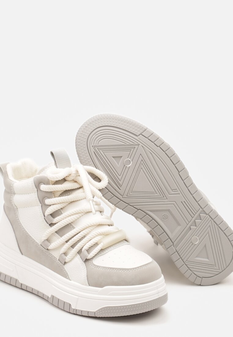 Sneakers Gri cu alb