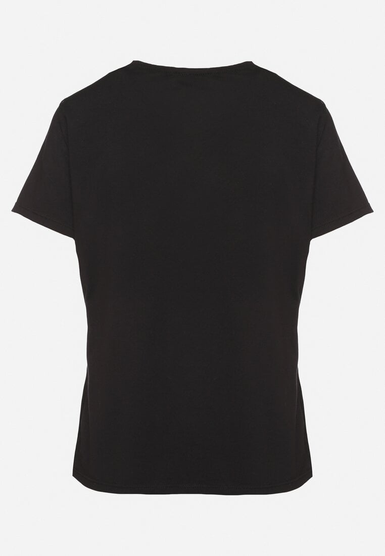 Czarny T-shirt z Bawełny w Klasycznym Stylu Venamia