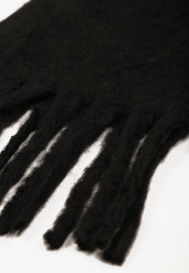 Czarny Szalik z Ozdobnymi Frędzlami Esariana