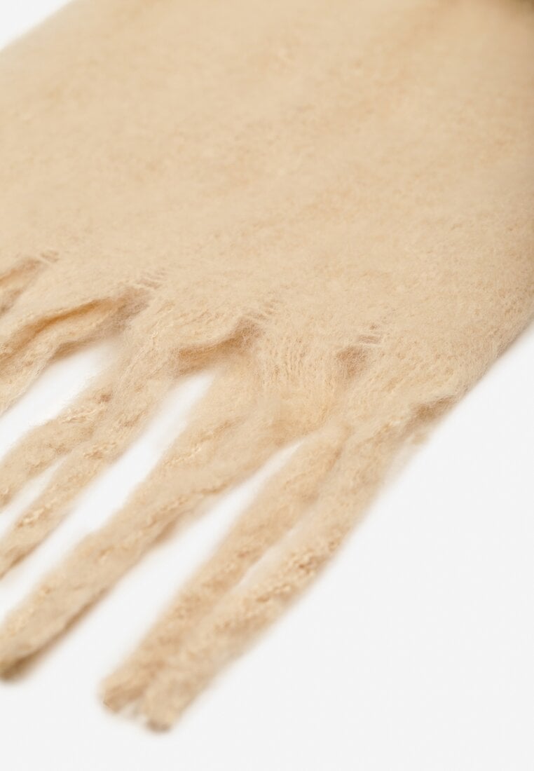 Beżowy Szalik z Ozdobnymi Frędzlami Esariana