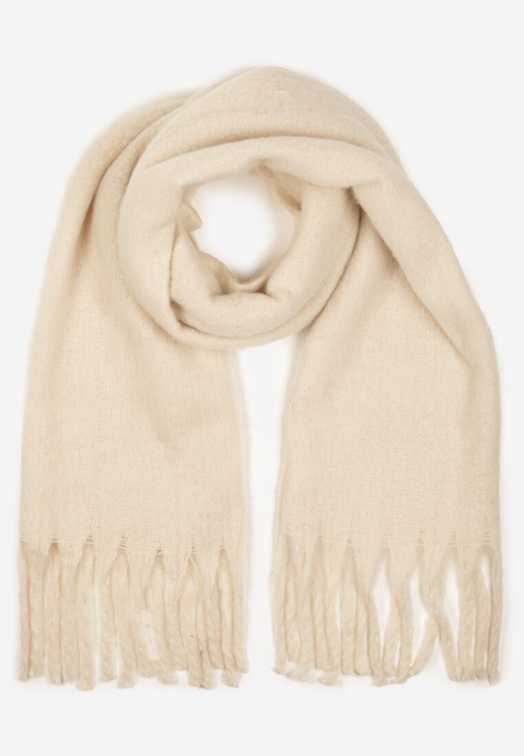 Jasnobeżowy Szalik z Ozdobnymi Frędzlami Esariana