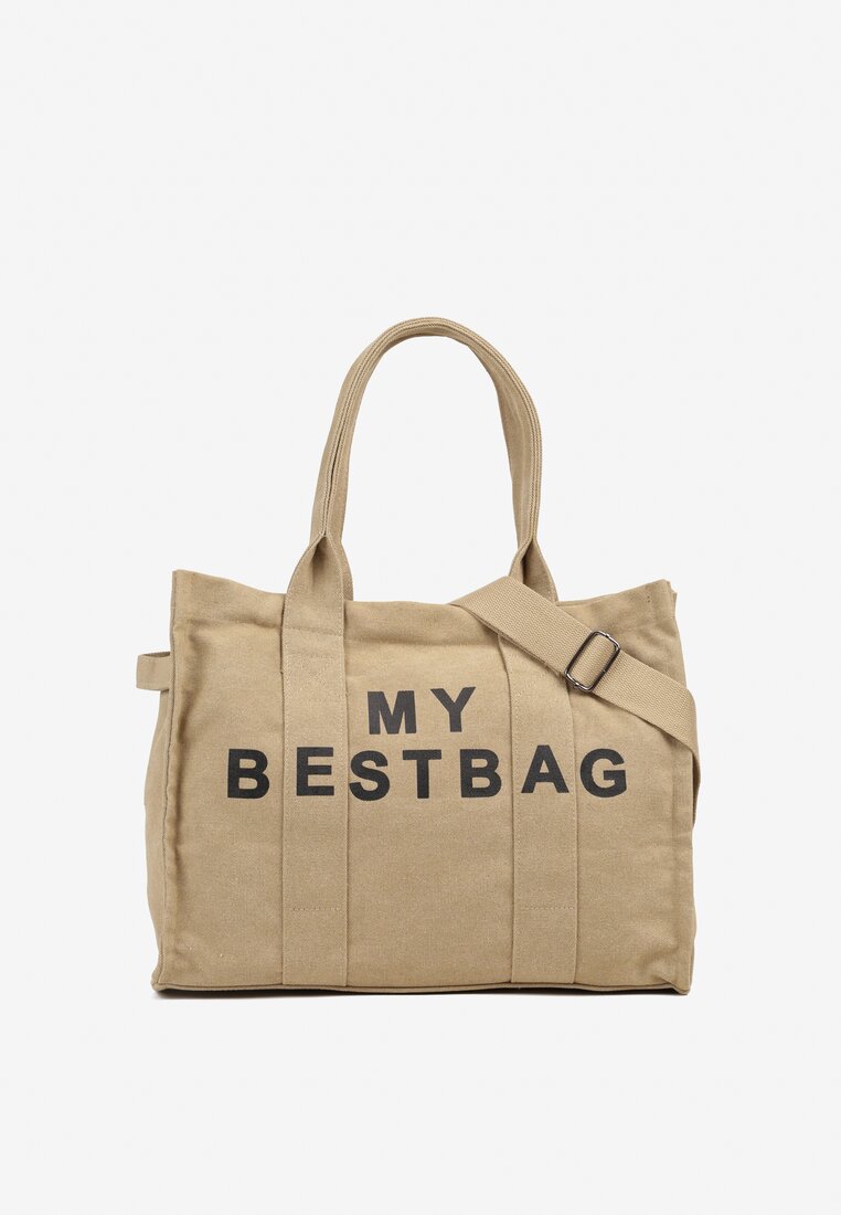 Beżowa Pleciona Torebka Shopper Seviola