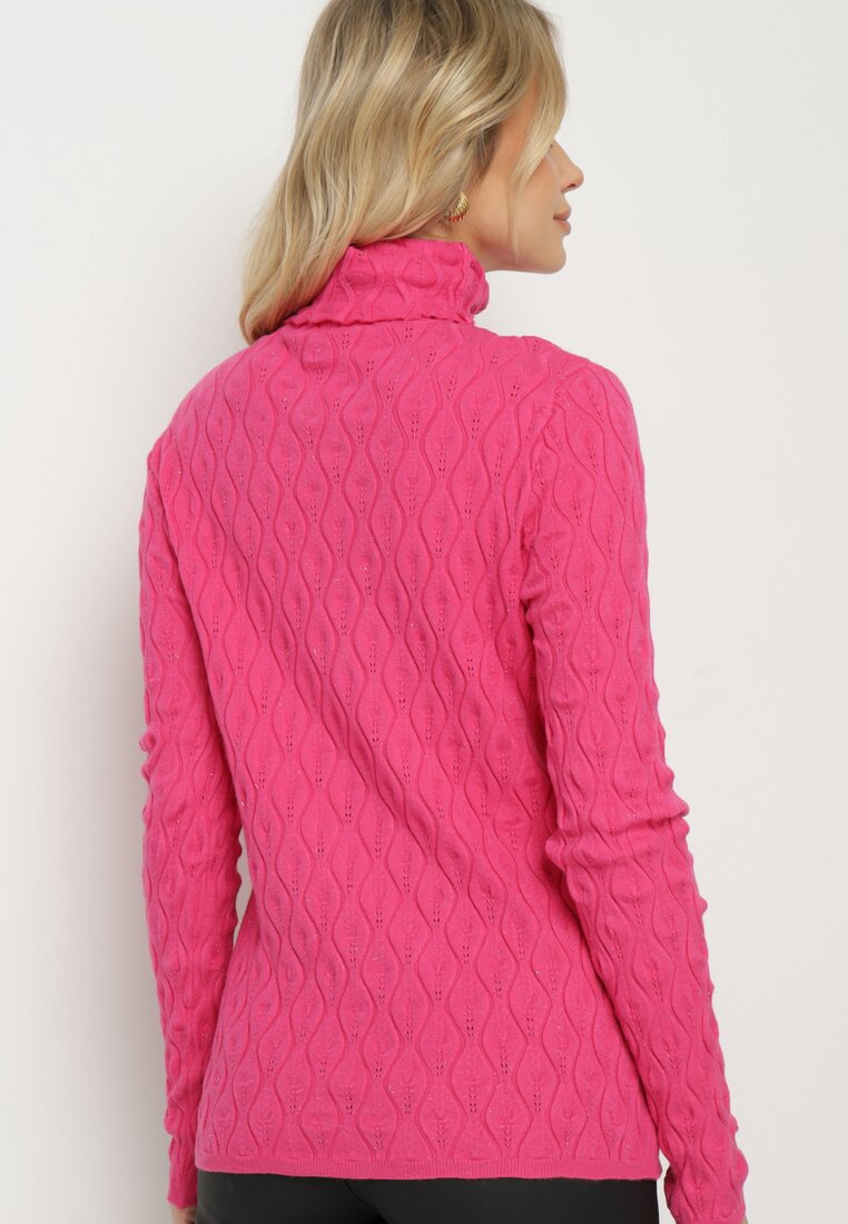 Pulover pe gât Fucsia