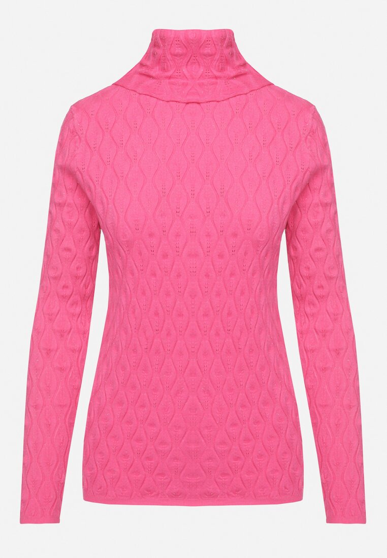 Pulover pe gât Fucsia