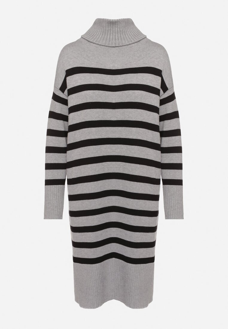 Rochie Gri cu negru