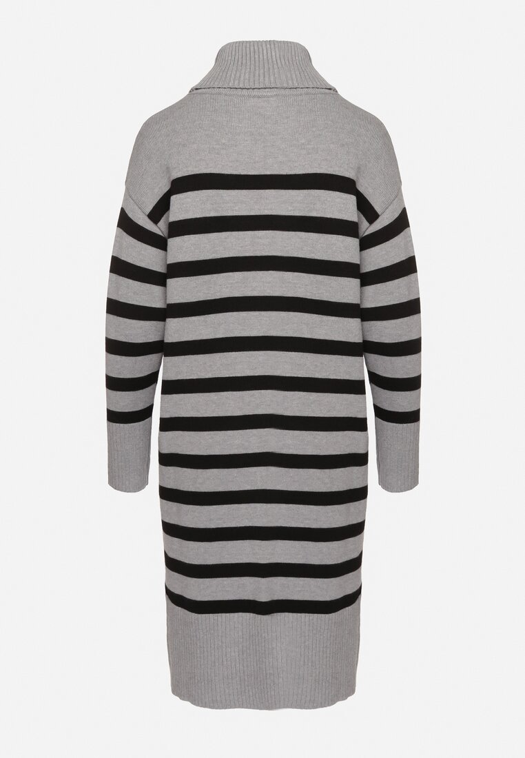 Rochie Gri cu negru