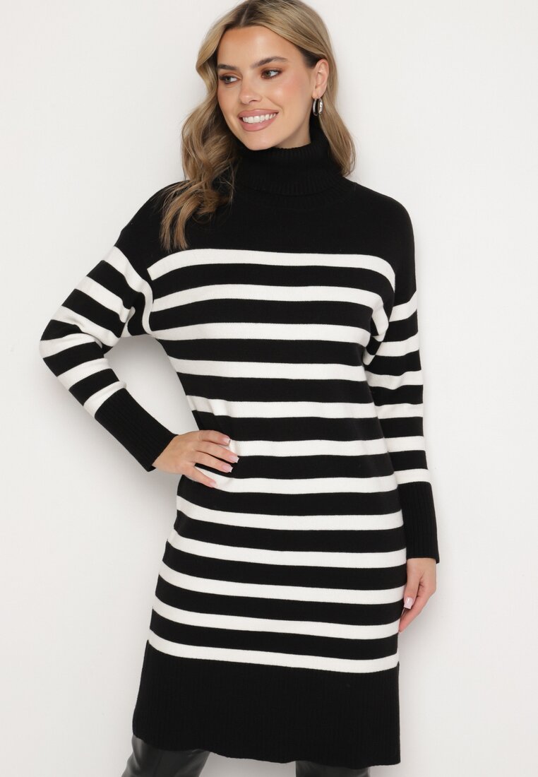 Rochie Neagră cu alb