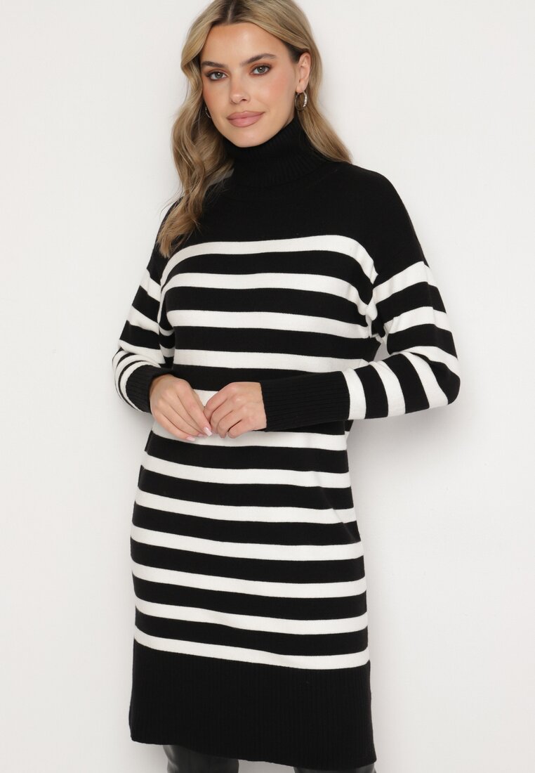 Rochie Neagră cu alb
