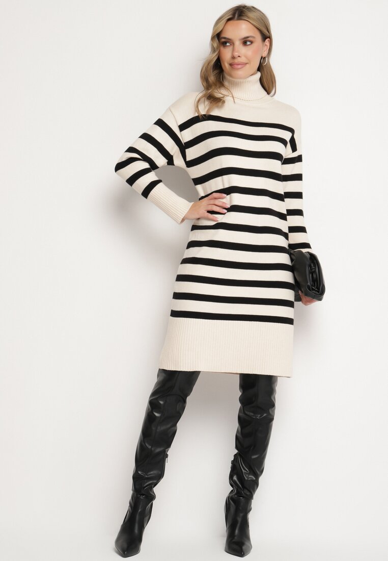 Rochie Crem cu negru