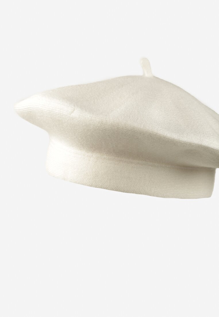 Biały Beret z Antenką z Kaszmirem i Bawełną w Klasycznym Stylu Emivirae