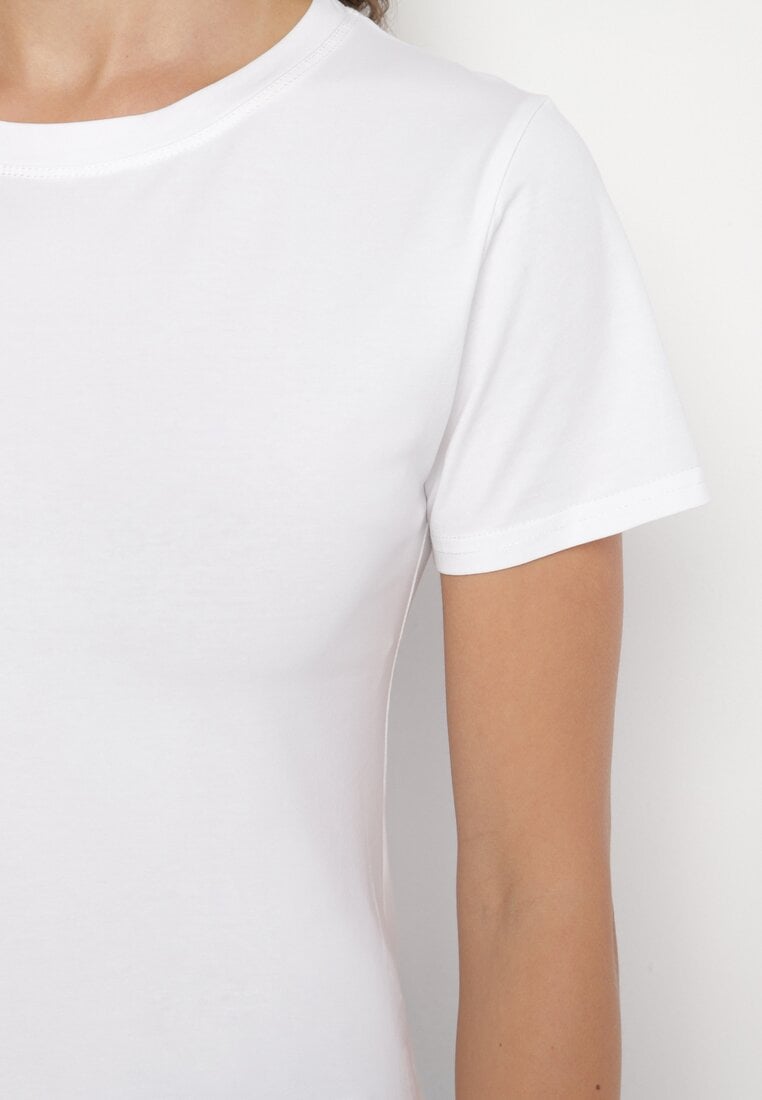Biały Klasyczny T-shirt z Bawełny Lorali