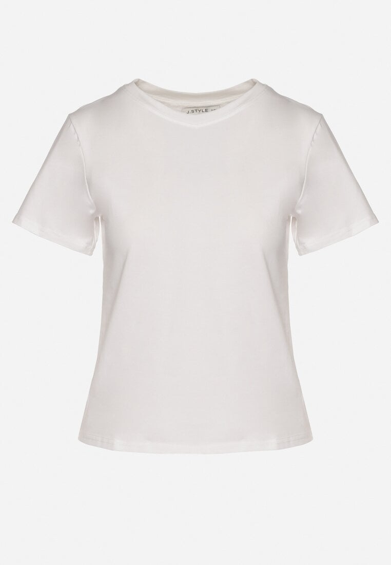 Biały Klasyczny T-shirt z Bawełny Lorali