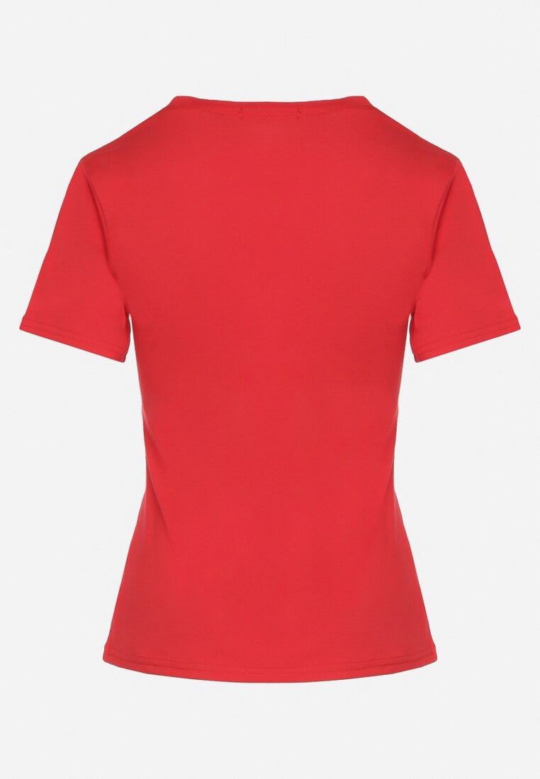 Czerwony Klasyczny T-shirt z Bawełny Lorali