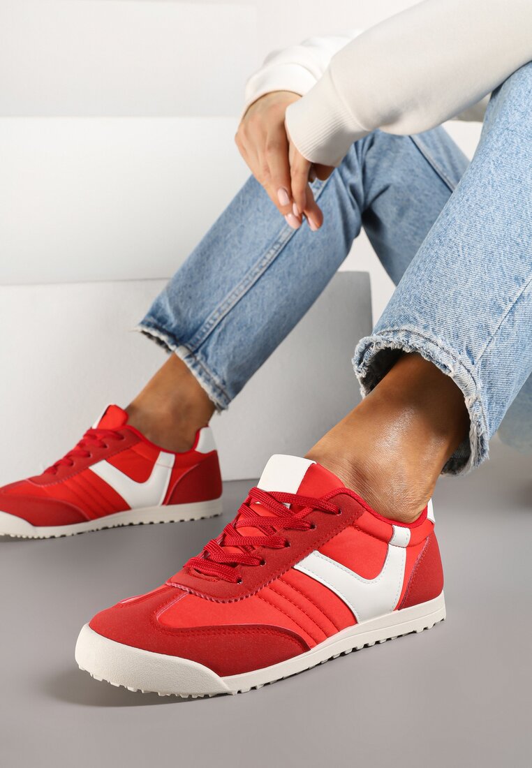 Czerwone Sneakersy w Stylu Kultowych Tenisówek Felandris