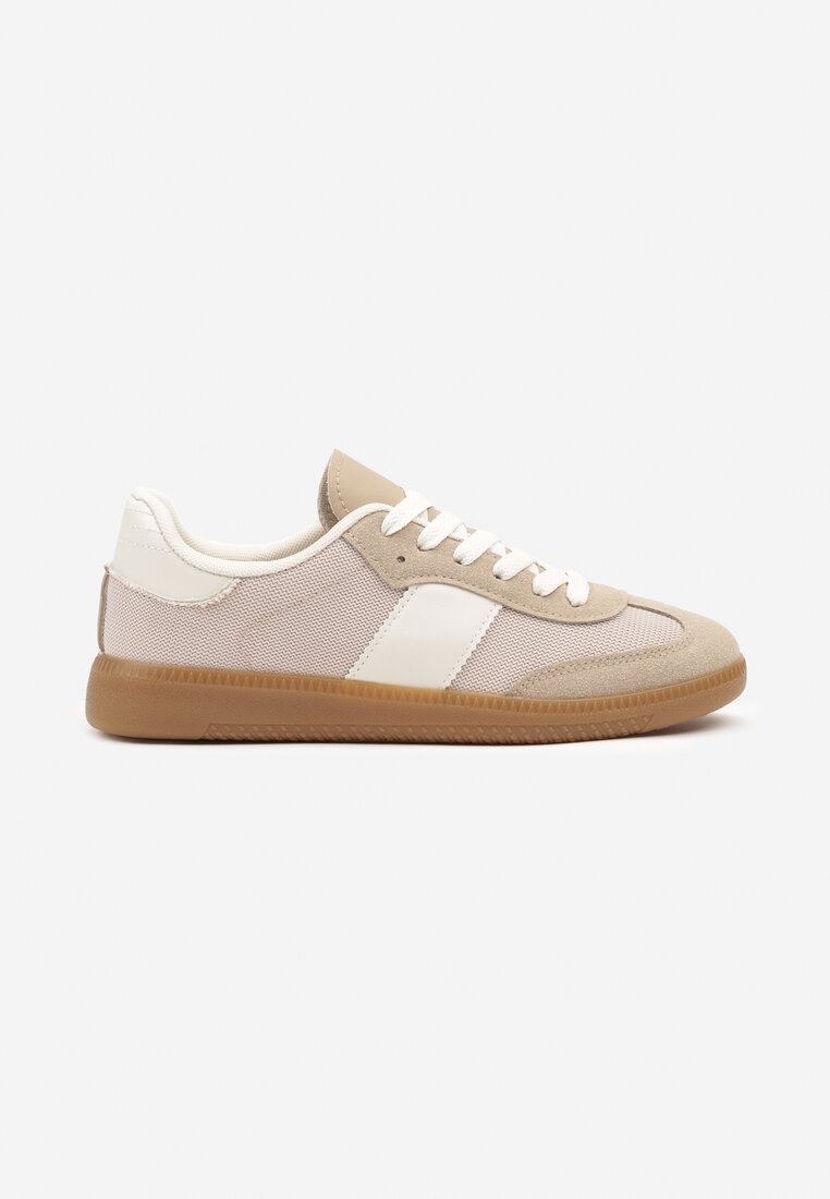 Ciemnobeżowe Sneakersy Retro w Stylu Klasycznych Tenisówek Tanonea