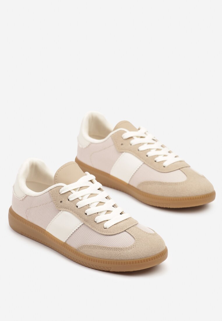 Ciemnobeżowe Sneakersy Retro w Stylu Klasycznych Tenisówek Tanonea