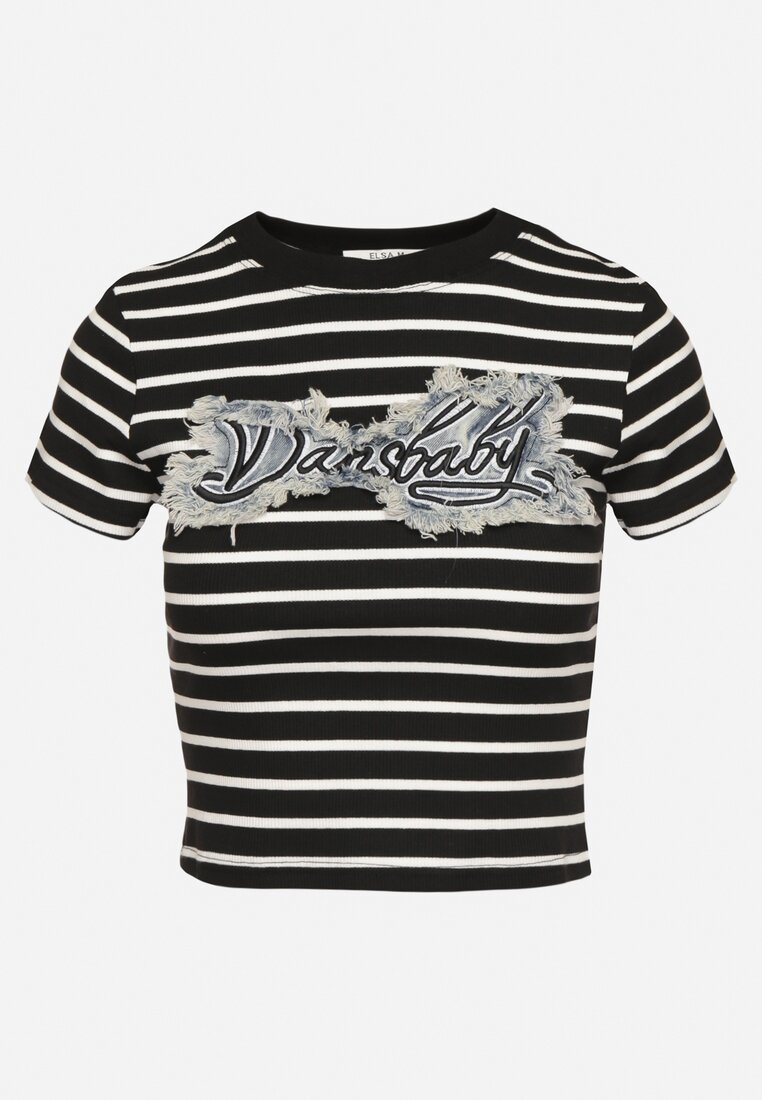 T-shirt Negru cu alb