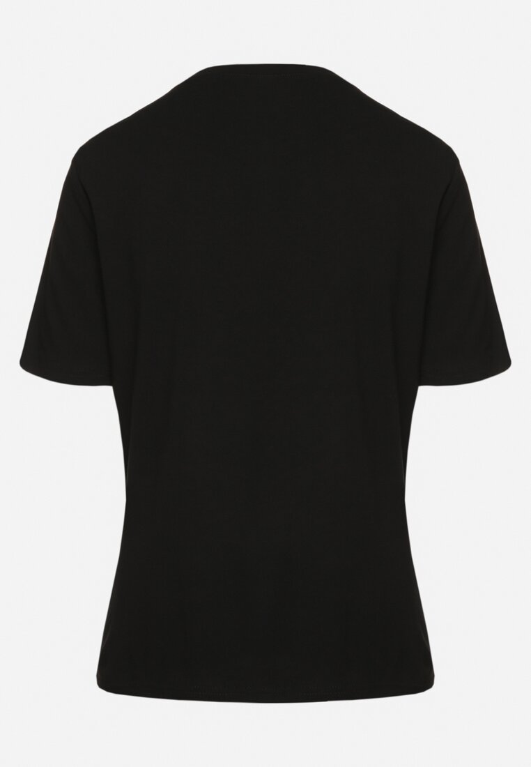 Czarny Wiskozowy T-shirt w Klasycznym Stylu Arivoria