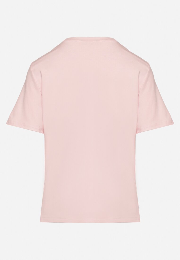 Różowy Wiskozowy T-shirt w Klasycznym Stylu Arivoria