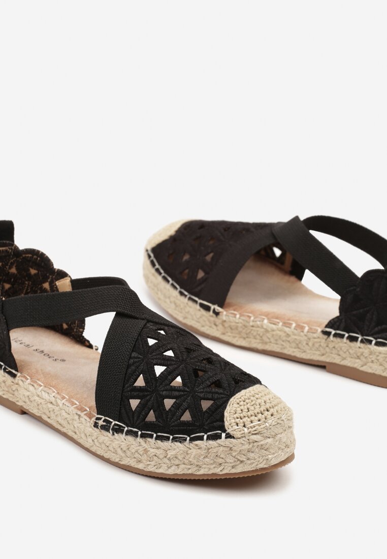 Fekete bézs Espadrilles