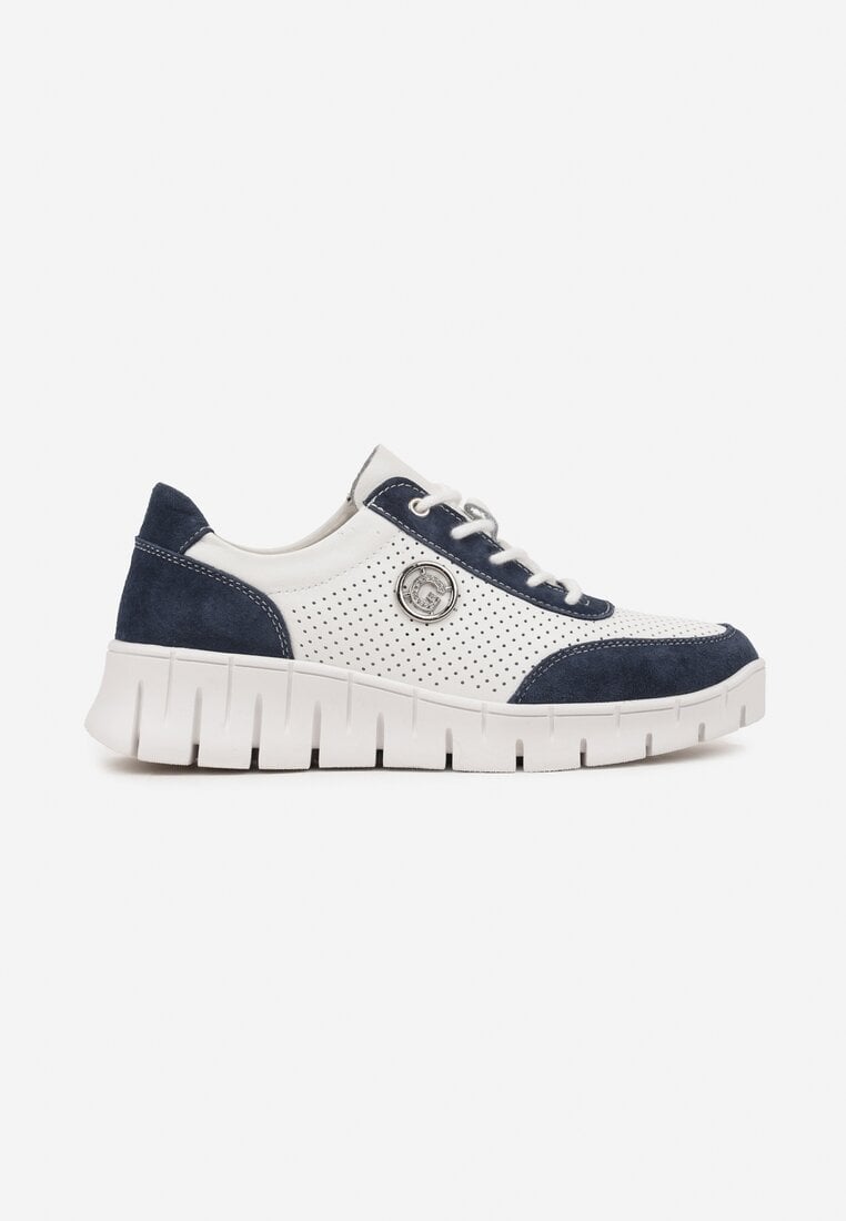 Sneakers Alb cu bleumarin