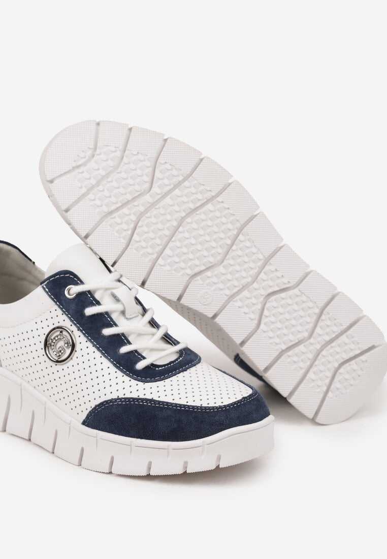 Sneakers Alb cu bleumarin