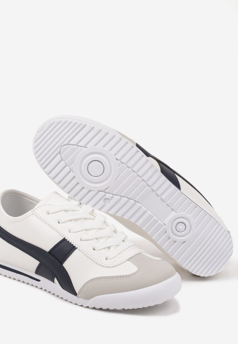 Biało-Granatowe Sneakersy w Stylu Klasycznych Tenisówek Dellasia