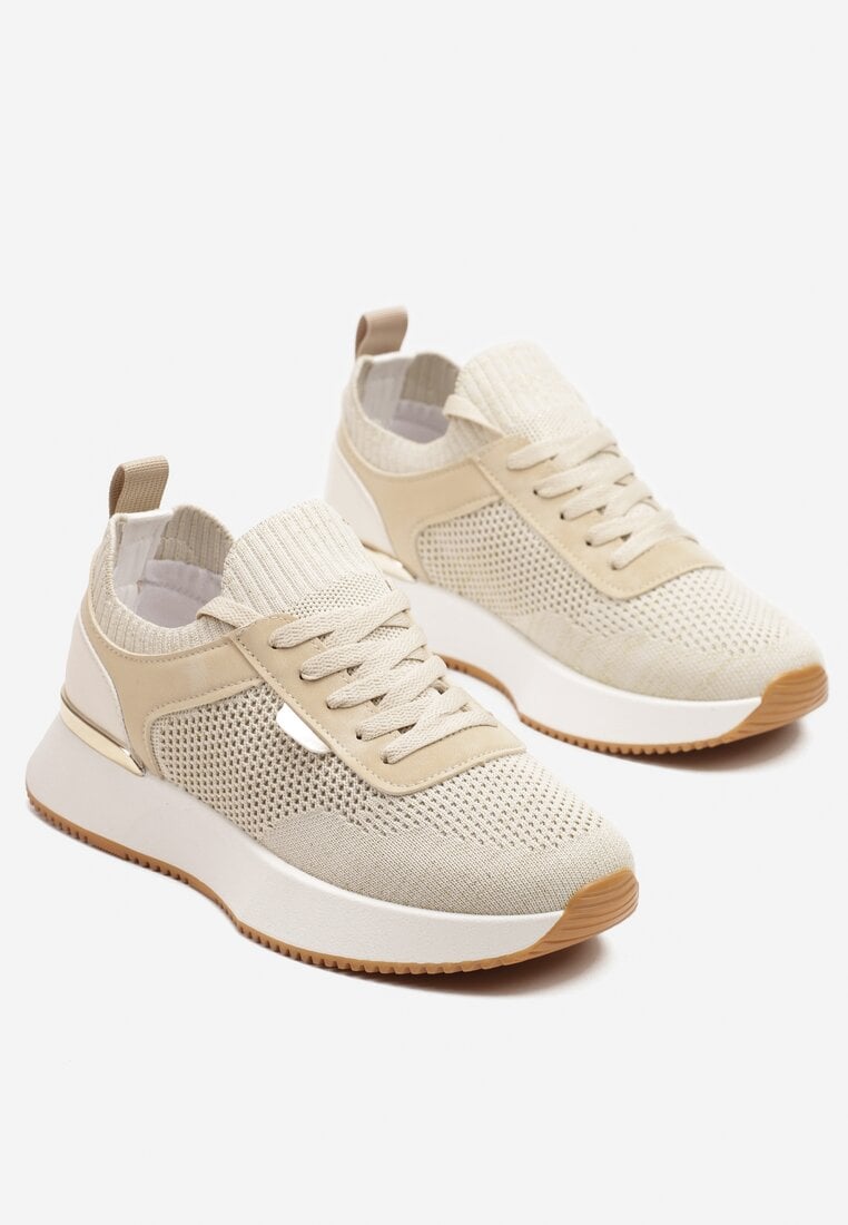 Beżowe Siateczkowe Sneakersy Dorami
