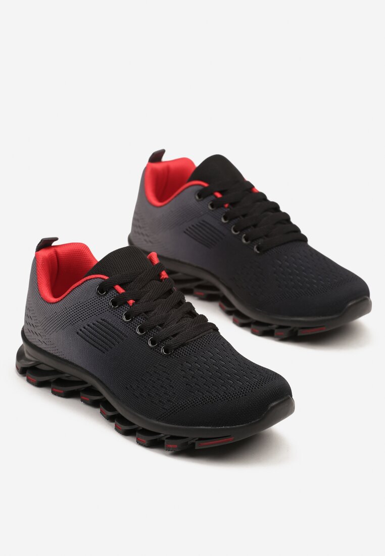 Czarno-Szare Buty Sportowe Sneakersy Ozdobione Cieniowaniem Hanetdane