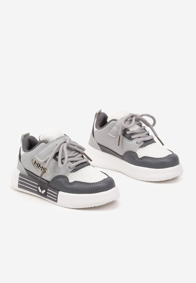 Ciemnoszare Buty Sportowe Sneakersy z Wkładką ze Skóry Naturalnej Florvesa