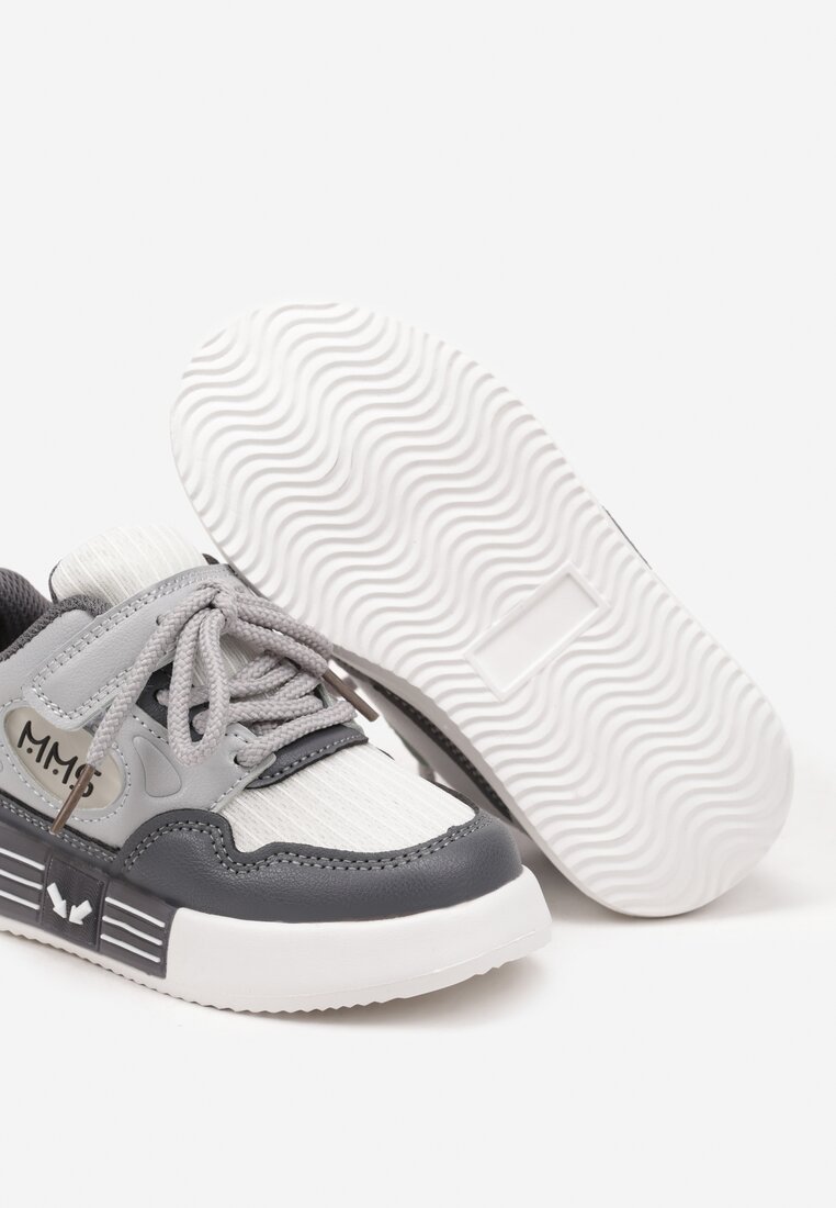 Ciemnoszare Buty Sportowe Sneakersy z Wkładką ze Skóry Naturalnej Florvesa