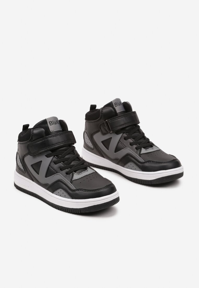 Czarne Buty Sportowe Sneakersy za Kostkę na Rzep Noledis