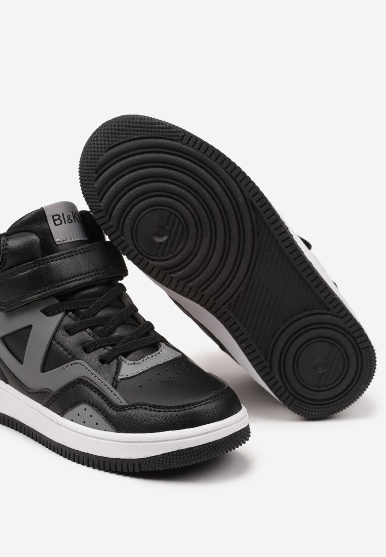 Czarne Buty Sportowe Sneakersy za Kostkę na Rzep Noledis